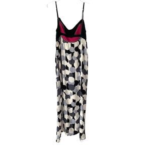 Custo Barcelona Y2K Silk Slip dress Black Pink Polka Dot y2K size 4